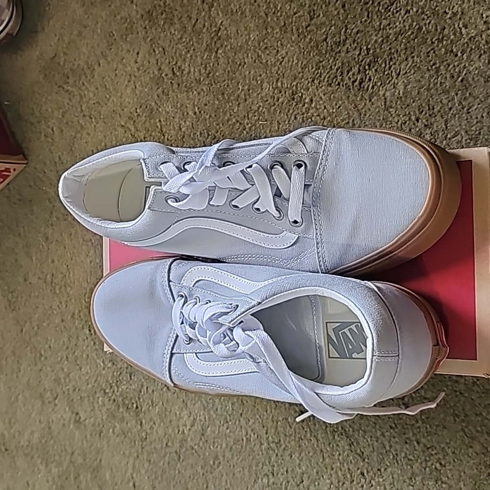 Vans old skool mn 9.5 wmn 11 high rise true white gun